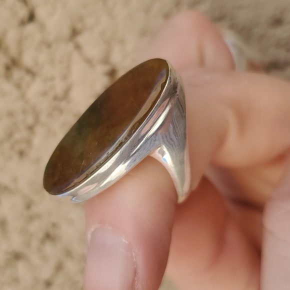 New Men's Bloodstone 925 Silver Ring. - Picture 8 of 12